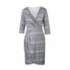 Krátke kárované šaty s dlhým rukávom na bežné nosenie 16555