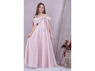 👗 Dievčenské dlhé slávnostné šaty s mašľou ✨ Rozžiarené momenty si žiadajú šaty, ktoré sú rovnako výnimočné ako ona...