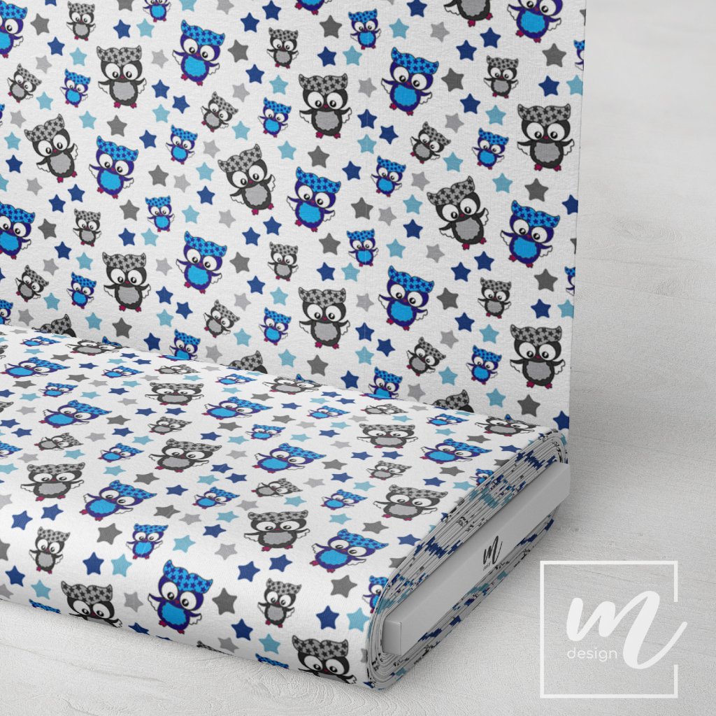 770024 1 sovičky by Terez modro šedá sovička látka 3