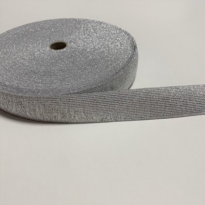 guma pruženka plochá 40mm stříbrná