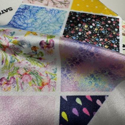 SATÉN elastický lesklý  vzorek materiálu