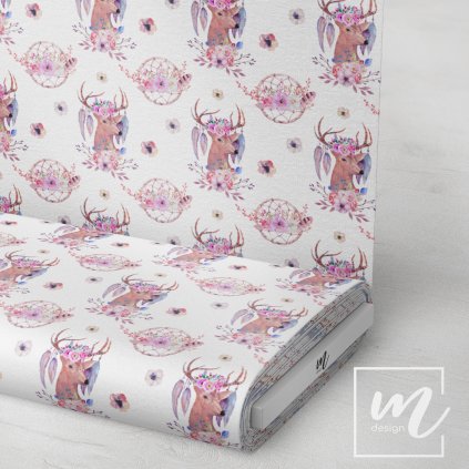 703004 boho lapač snů a srnec látka 3