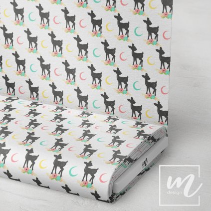 703018 boho koloušek na bílé látka 3