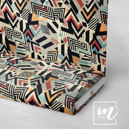 713117 Retro barevná smršť látka 3 mock up MISHINO NEW