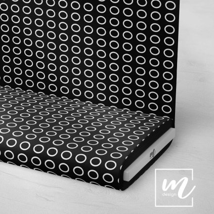 707076 1 kolečka bílé na černé Michelles design látka 3