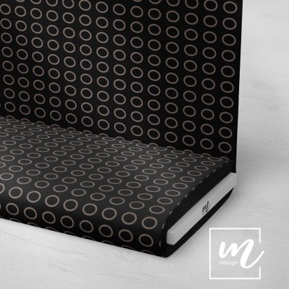 707083 kolečka taupe na černé látka 3