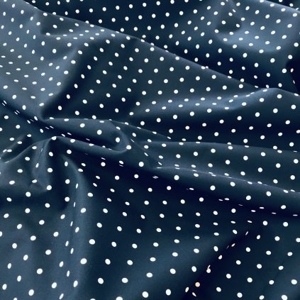 puntík bílý na modré 748008 (vyberte materiál zimní softshell elastický (šíře 150cm) 280g  10000/10000)