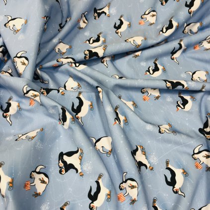 tučňáci na bruslích_ 765005 (vyberte materiál zimní softshell elastický (šíře 150cm) 280g  10000/10000)