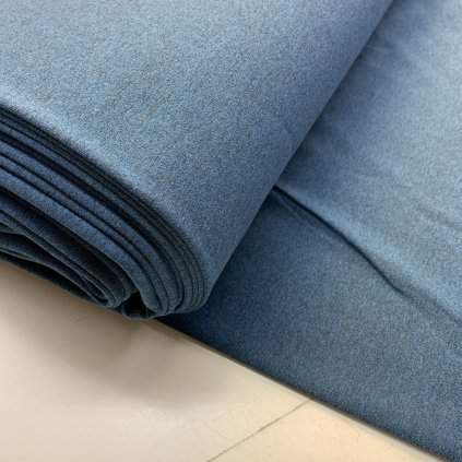 teplákovina/úplet s elastanem 290g - modrý melír