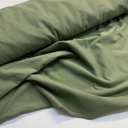 bavlněný úplet s elastanem 200g - khaki