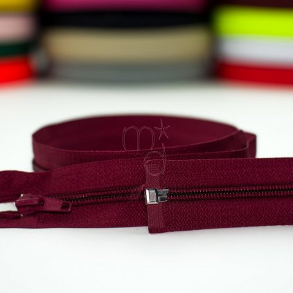 zip spirálový No5 dělitelný 45cm - vínová 178