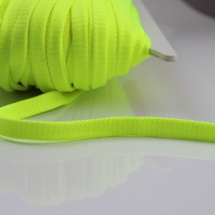šňůrka plochá PES 8mm reflexní žlutá 300407