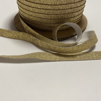 guma pruženka plochá 15mm zlatá