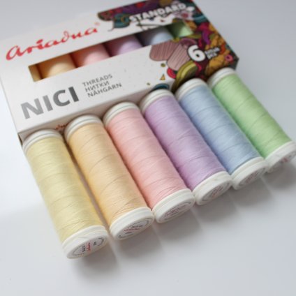 nitě Ariadna sada 6ks PASTEL