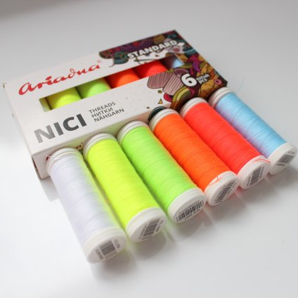 nitě Ariadna sada 6ks FLUO