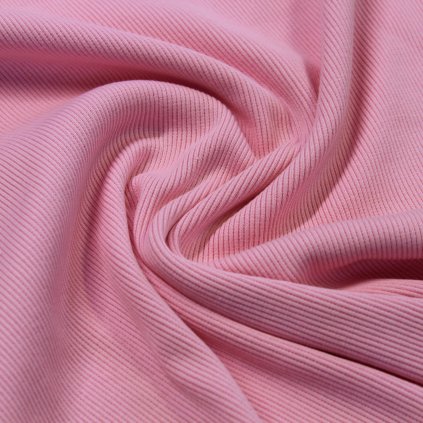 bavlněný náplet žebrovaný 430g, baby pink