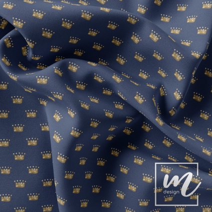 732070 zlaté korunky na tmavě modré látka kopie