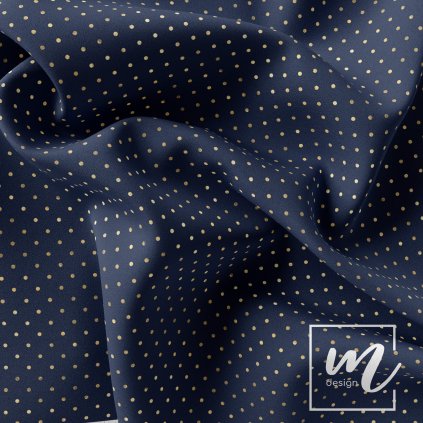 732074 zlaté puntíky na tmavě modré látka kopie