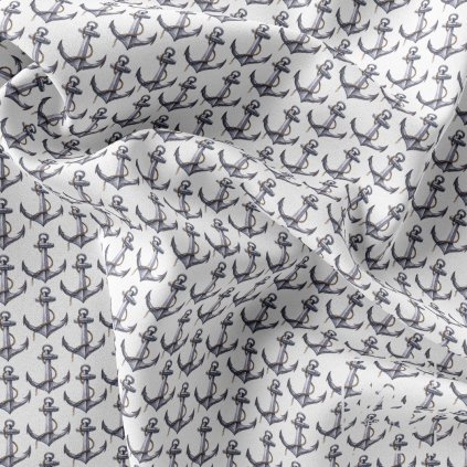 732109 námořní kotva na bílé látka kopie