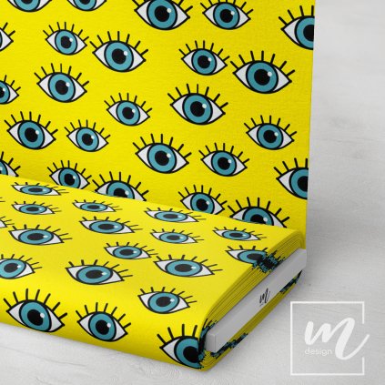 770007 oči na žluté látka 3