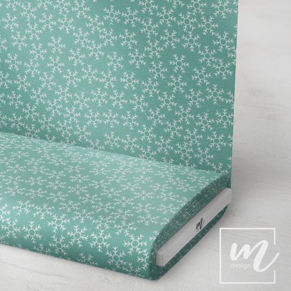 763009 zimní vločka na petrolejové látka 3