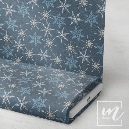 763054 arktické vločky na tmavě modré látka 3