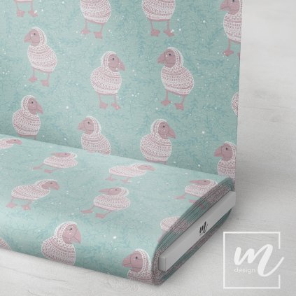 763063 zimní ptáček látka 3