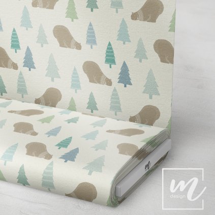 763067 medvěd v lese látka 3