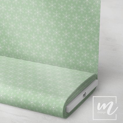 763105 zimní vločka na zelenkavé látka 3