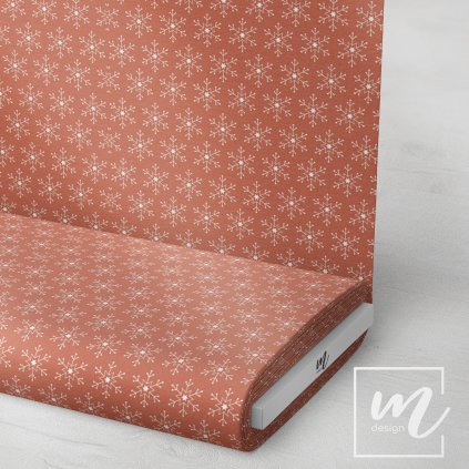 763109 zimní vločka na hnědé látka 3