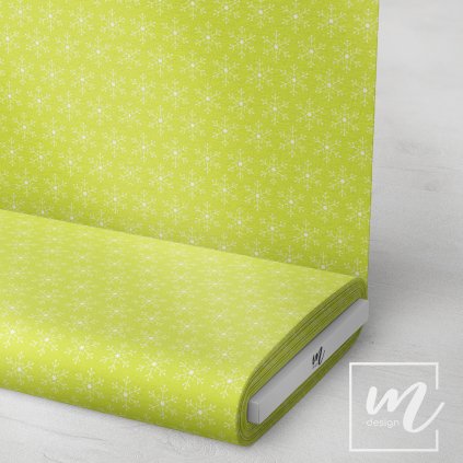 763113 zimní vločka na žluté látka 3