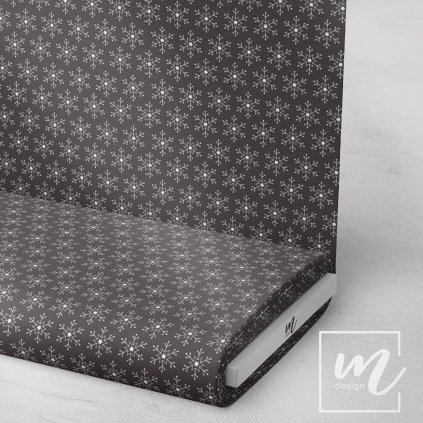 763114 zimní vločky na tm. šedé látka 3