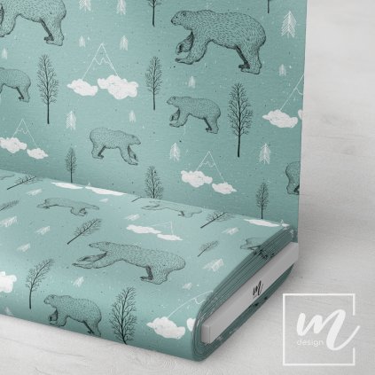 763129 zimní zvířátka látka 3