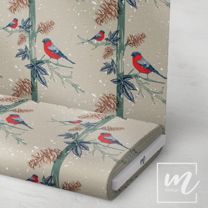 763131 zimní zvířátka látka 3