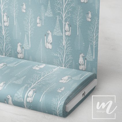 763132 zimní zvířátka látka 3