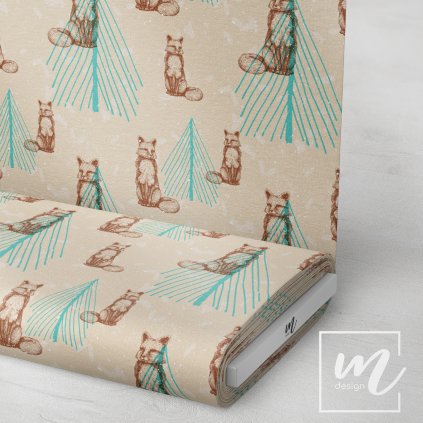 763139 zimní zvířátka látka 3