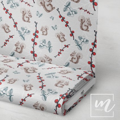 763142 zimní zvířátka látka 3