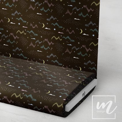 763162 zimní obloha na hnědé látka 3