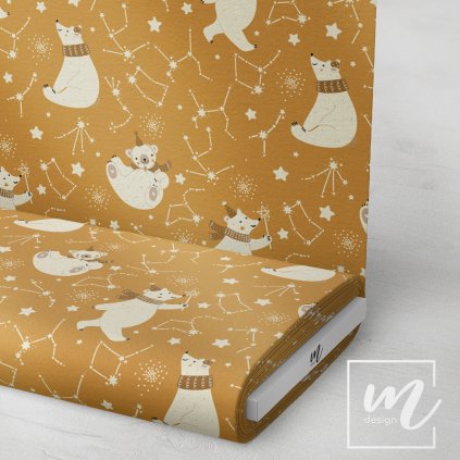 763166 zimní zvířátka na hnědo oranžové látka 3