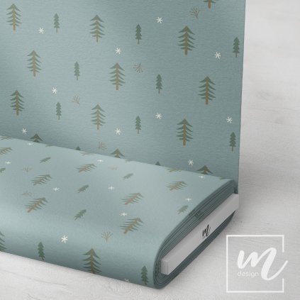 763171 zimní stromečky na tm. šedé látka 3