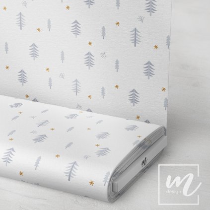 763173 zimní stromečky na bílé látka 3