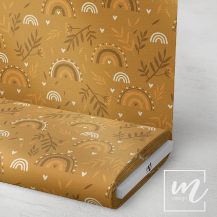 763175 zimní duha na hnědo oranžové látka 3