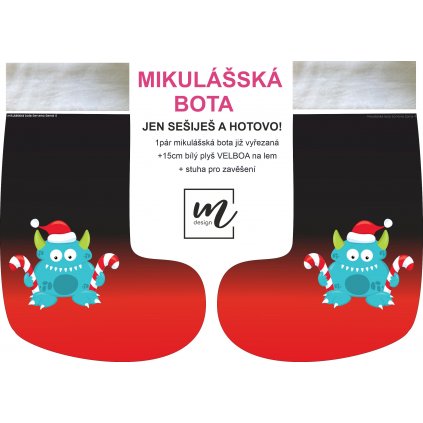 mikulášká bota červeno černá 4