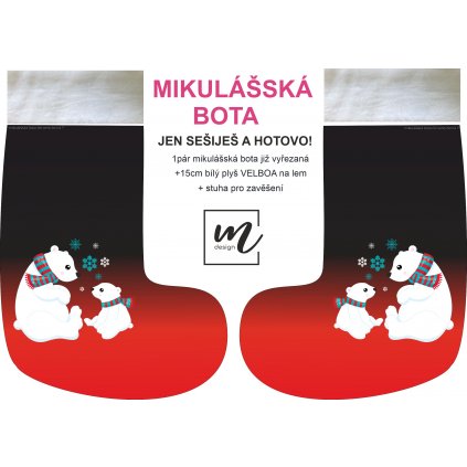 mikulášká bota červeno černá 7