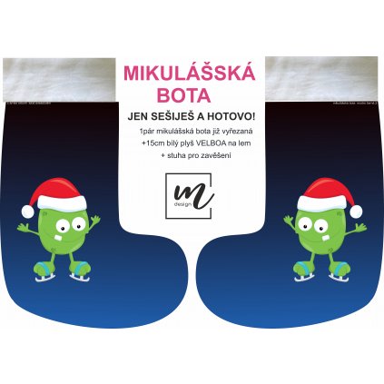 mikulášská bota modro černá 2