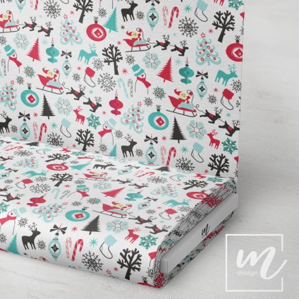 758004 santa sobi sáňky látka 3