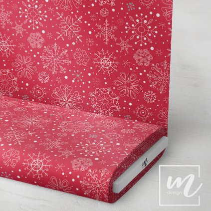 758007 vločka na červené látka 3