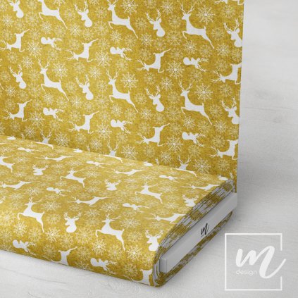 758013 jeleni na zlate látka 3