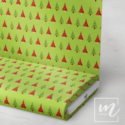 758016 vánoční stromečky zeleno červené látka 3