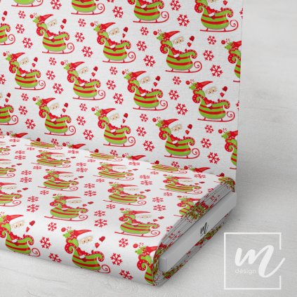 758021 santa na saních na bílé látka 3